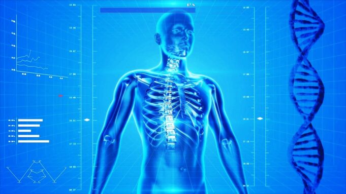 Image of a human animation undergoing scientific biohacking